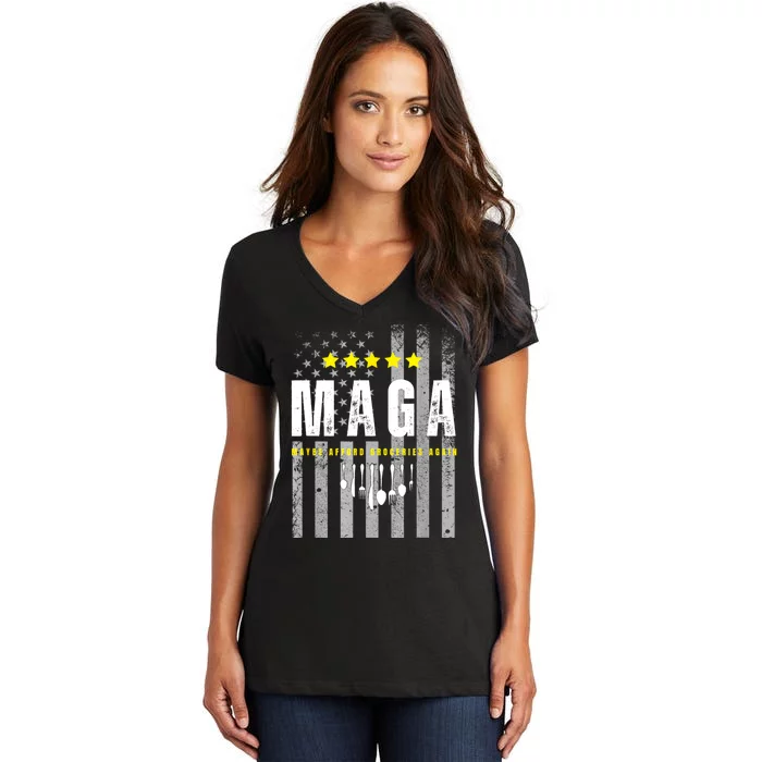 Maga Maybe Afford Groceries Again Women's V-Neck T-Shirt