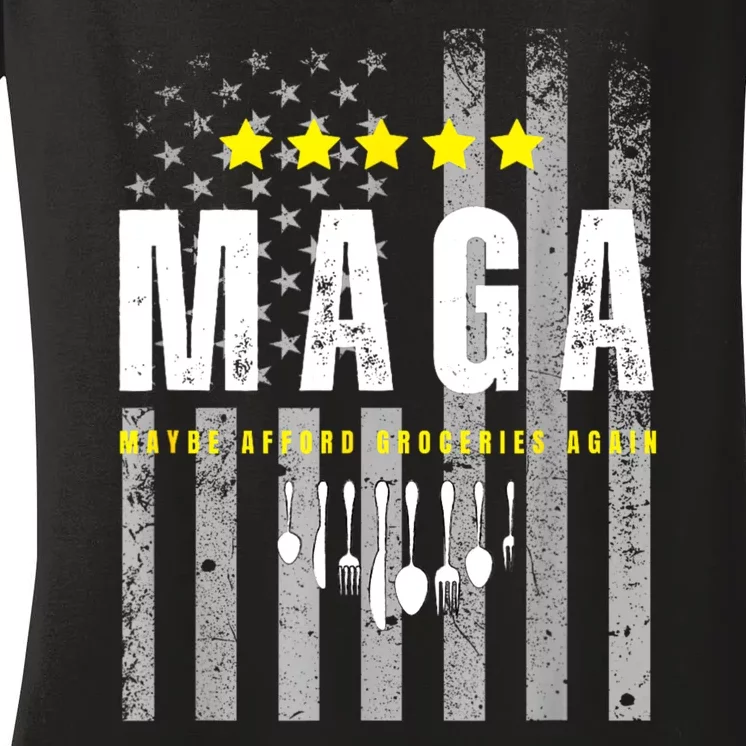 Maga Maybe Afford Groceries Again Women's V-Neck T-Shirt