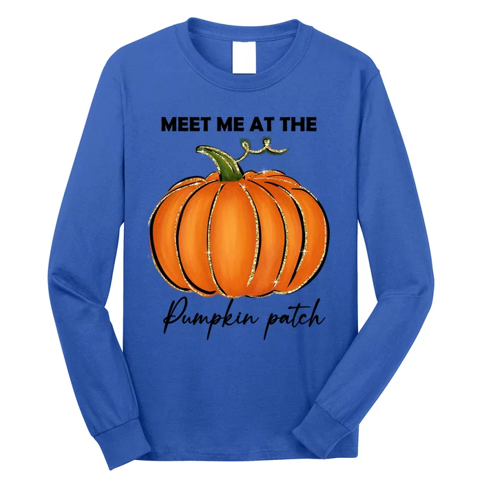 Meet Me At The Pumpkin Patch Cute Fall Halloween Gift Long Sleeve Shirt