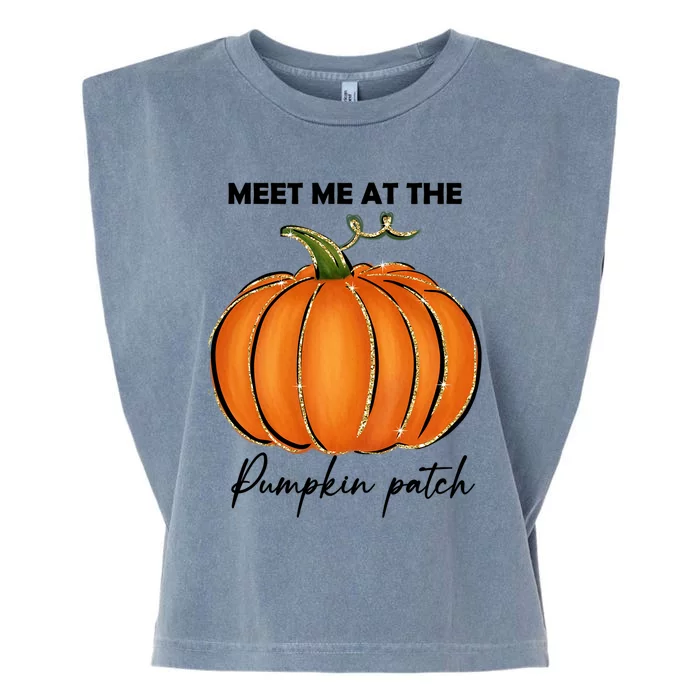 Meet Me At The Pumpkin Patch Cute Fall Halloween Gift Garment-Dyed Women's Muscle Tee