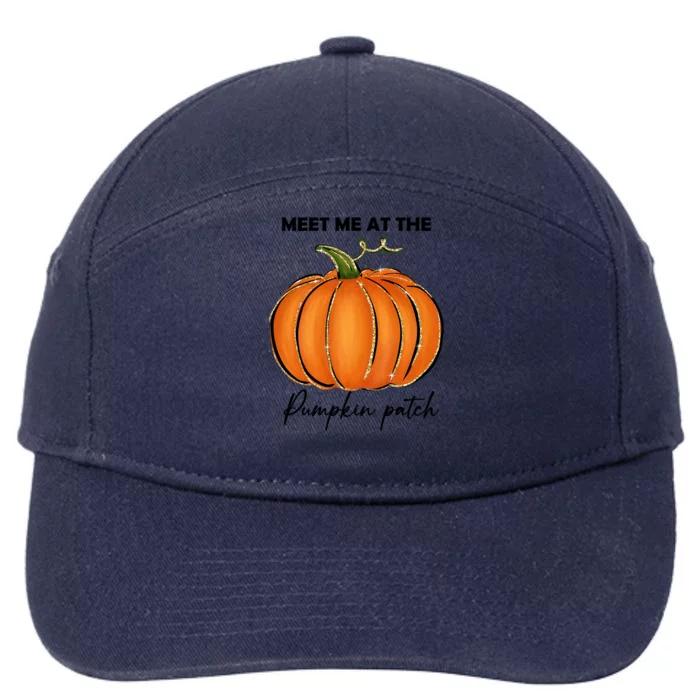 Meet Me At The Pumpkin Patch Cute Fall Halloween Gift 7-Panel Snapback Hat