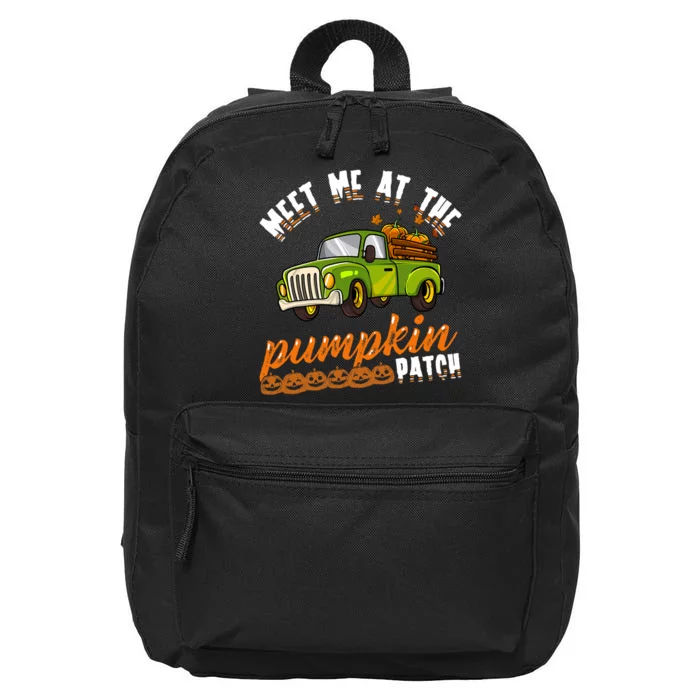 Meet Me At The Pumpkin Patch Truck Thanksgiving Farmer 16 in Basic Backpack