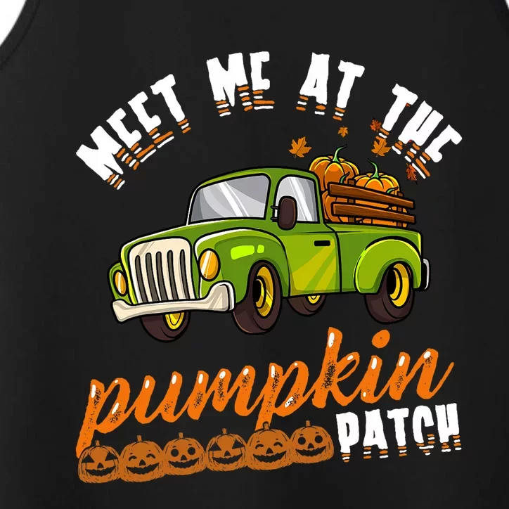 Meet Me At The Pumpkin Patch Truck Thanksgiving Farmer Performance Tank