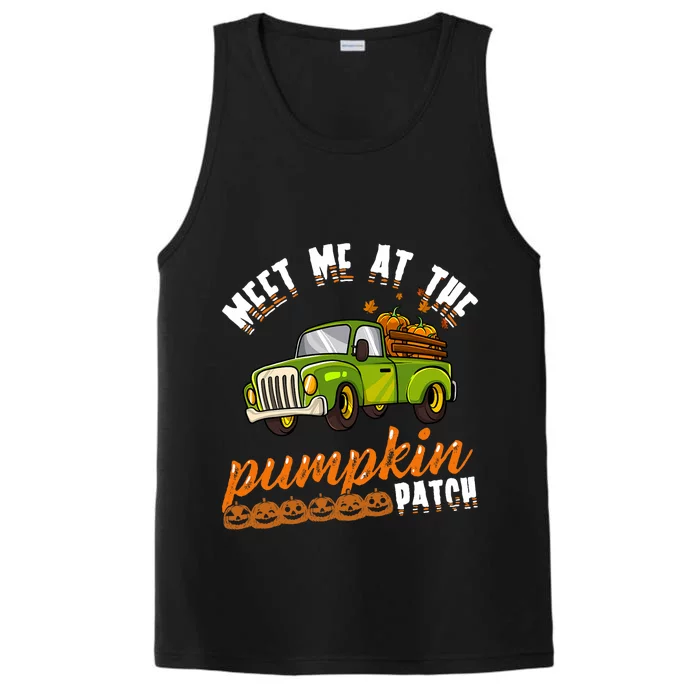 Meet Me At The Pumpkin Patch Truck Thanksgiving Farmer Performance Tank