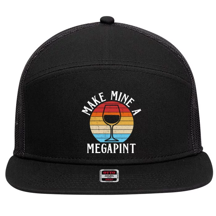 Make Mine A Megapint Wine Lover Johnny Depp 7 Panel Mesh Trucker Snapback Hat