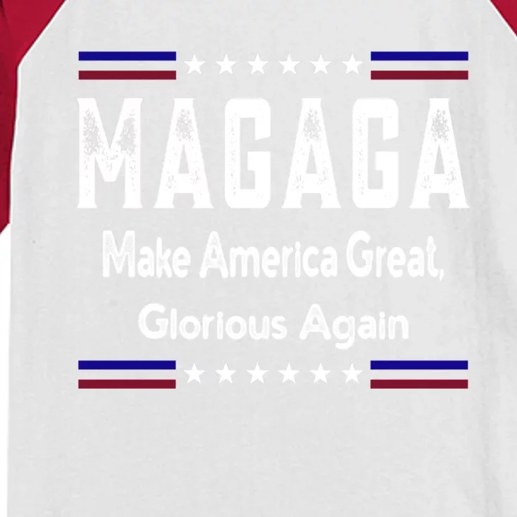 Magaga Make America Great And Glorious Again Gift Kids Colorblock Raglan Jersey