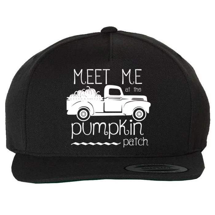 Meet Me At The Pumpkin Patch Fall Harvest Truck Autumn Lover Cute Gift Wool Snapback Cap