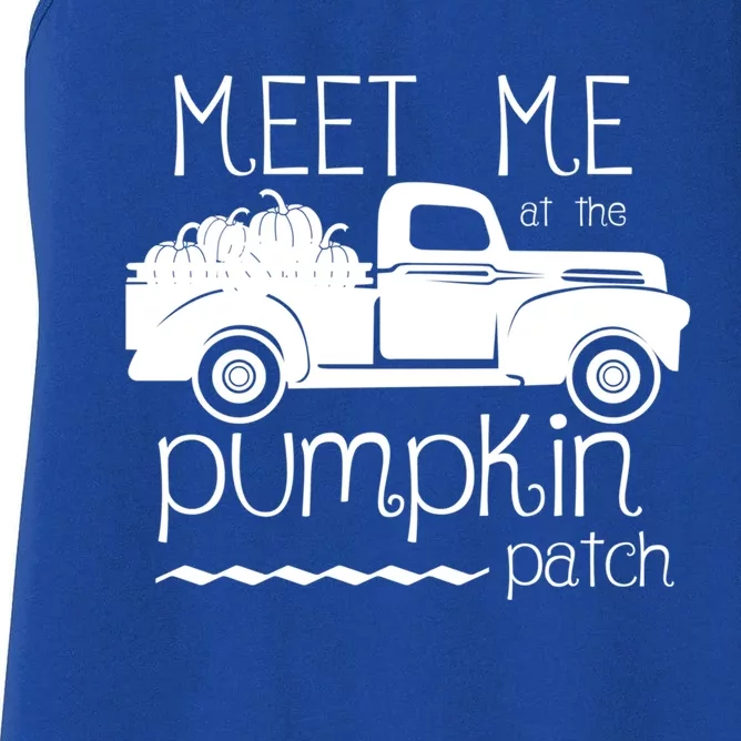 Meet Me At The Pumpkin Patch Fall Harvest Truck Autumn Lover Cute Gift Women's Racerback Tank