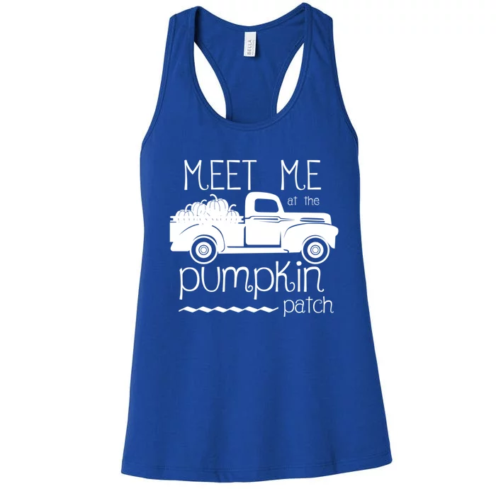 Meet Me At The Pumpkin Patch Fall Harvest Truck Autumn Lover Cute Gift Women's Racerback Tank