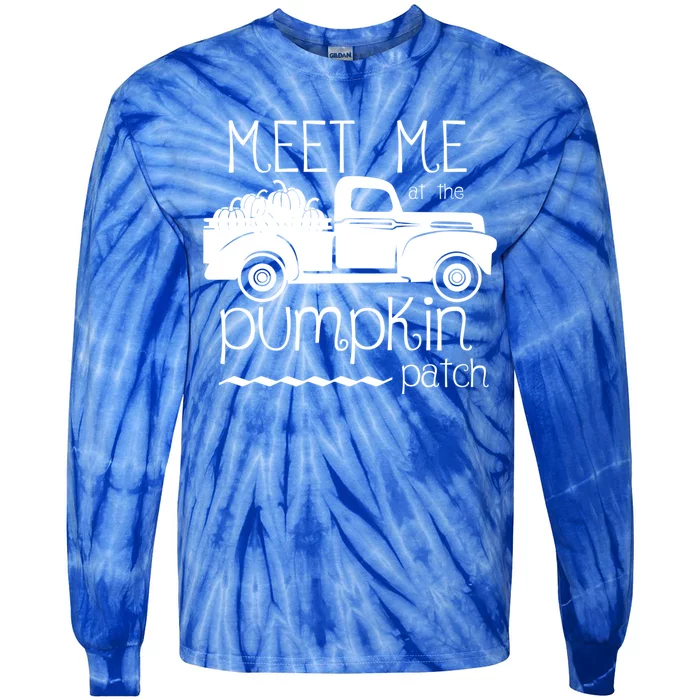 Meet Me At The Pumpkin Patch Fall Harvest Truck Autumn Lover Cute Gift Tie-Dye Long Sleeve Shirt