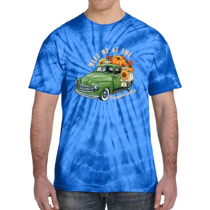 Meet Me At The Pumpkin Patch Cute Vintage Pickup Truck Fall Gift Tie-Dye T-Shirt