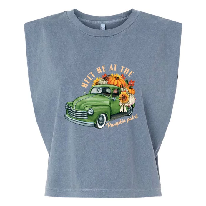 Meet Me At The Pumpkin Patch Cute Vintage Pickup Truck Fall Gift Garment-Dyed Women's Muscle Tee