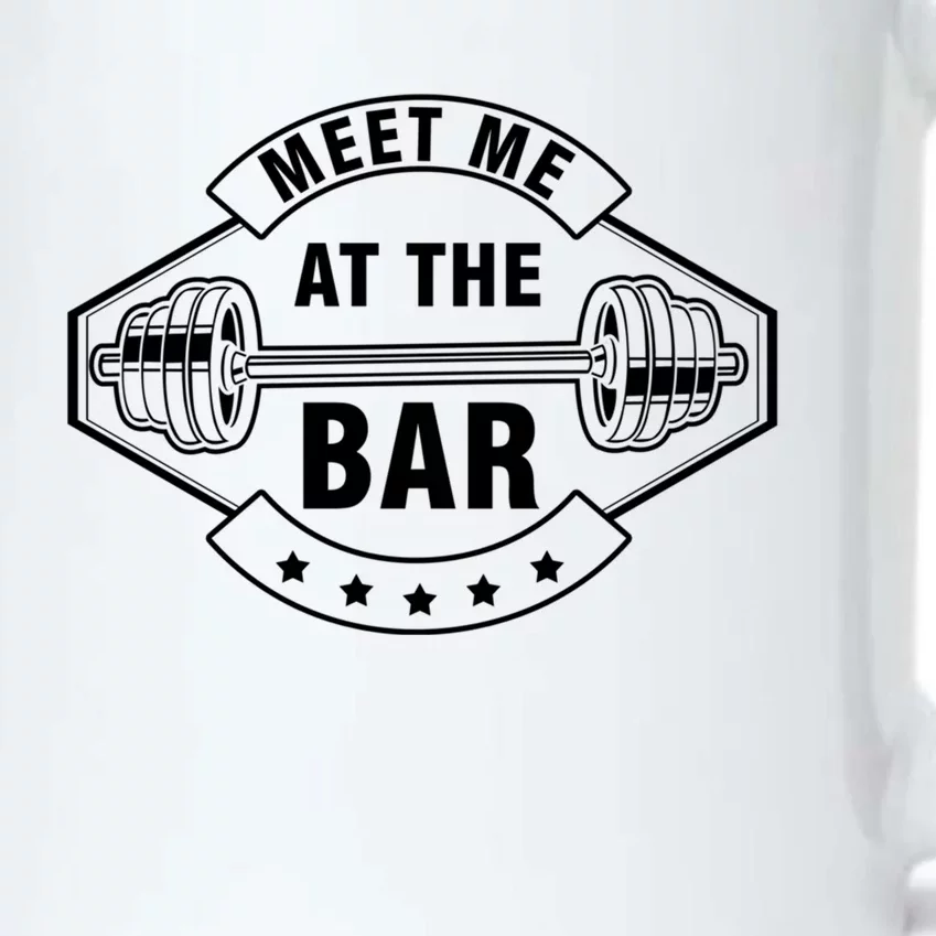 Meet Me At The Bar Barbell Weightlifting Dumbbell Gym Gift Black Color Changing Mug