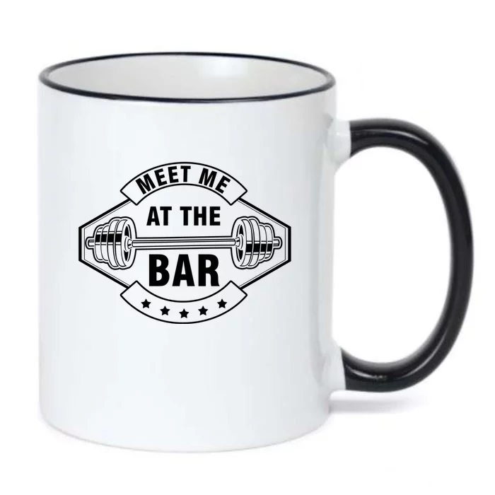 Meet Me At The Bar Barbell Weightlifting Dumbbell Gym Gift Black Color Changing Mug