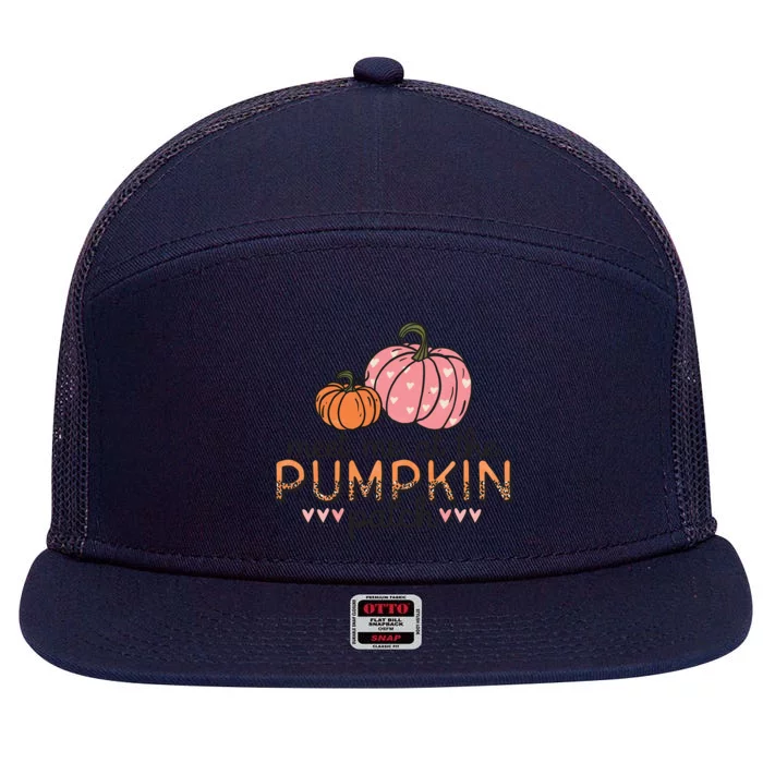 Meet Me At The Pumpkin Patch Autumn Teen Gift 7 Panel Mesh Trucker Snapback Hat