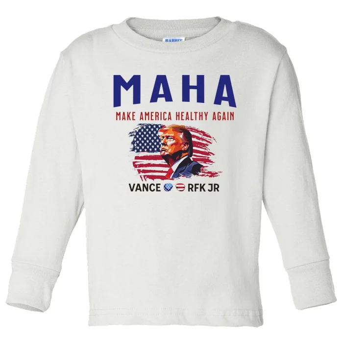 Maha Make America Healthy Again Trump Vance Rfk Jr Toddler Long Sleeve Shirt