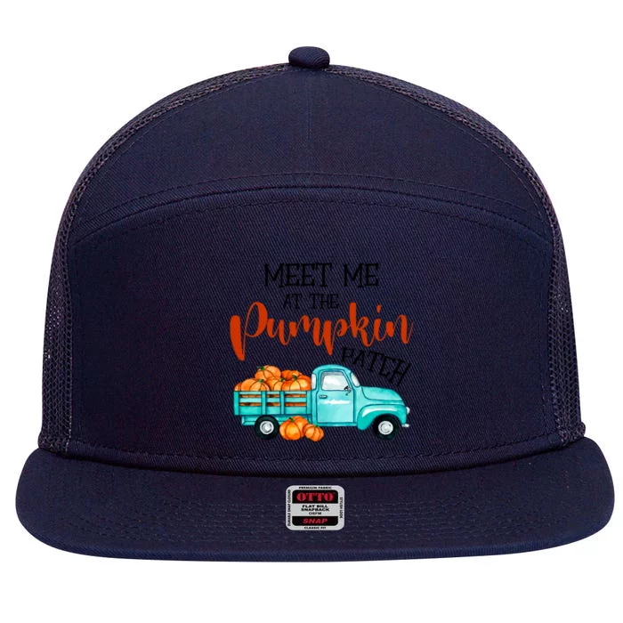 Meet Me At The Pumpkin Patch Funny Halloween Custome Funny Gift 7 Panel Mesh Trucker Snapback Hat