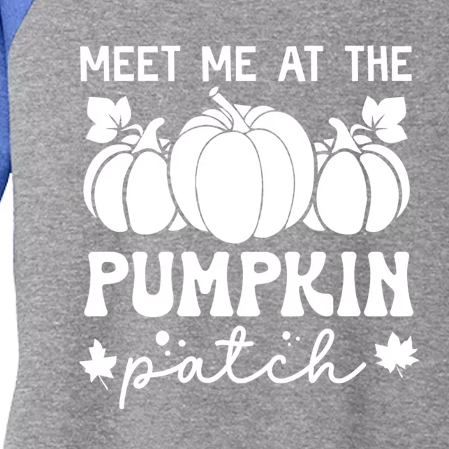 Meet Me At The Pumpkin Patch Fall October Autumn Design Gift Women's Tri-Blend 3/4-Sleeve Raglan Shirt