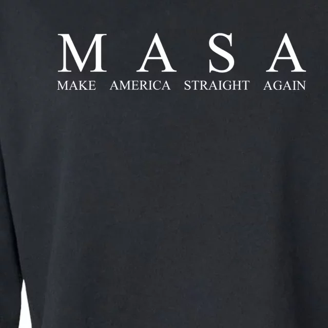 MASA MAKE AMERICA STRAIGHT AGAIN Cropped Pullover Crew