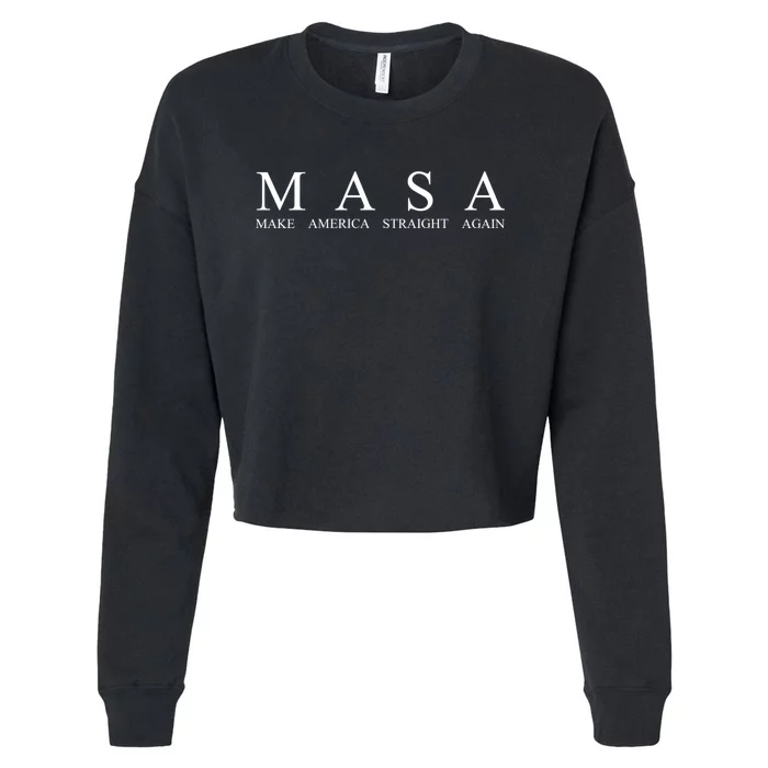 MASA MAKE AMERICA STRAIGHT AGAIN Cropped Pullover Crew