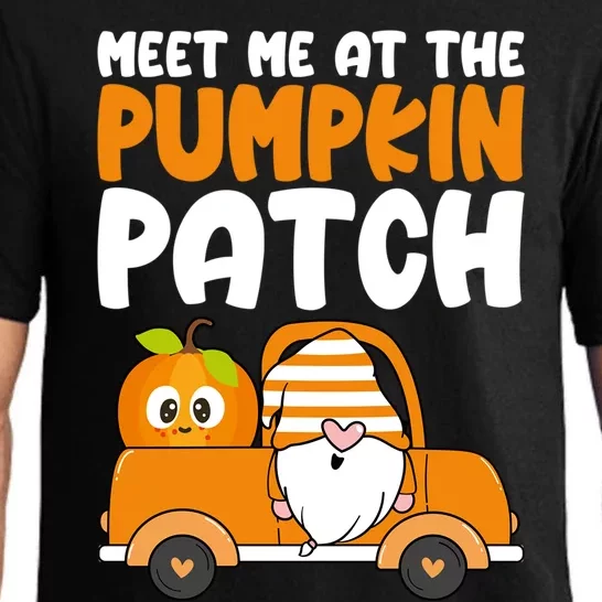 Meet Me At The Pumpkin Patch Gnome Truck Thanksgiving Gift Pajama Set