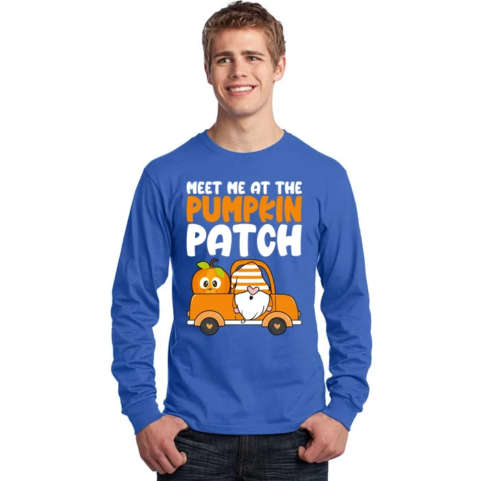 Meet Me At The Pumpkin Patch Gnome Truck Thanksgiving Gift Tall Long Sleeve T-Shirt