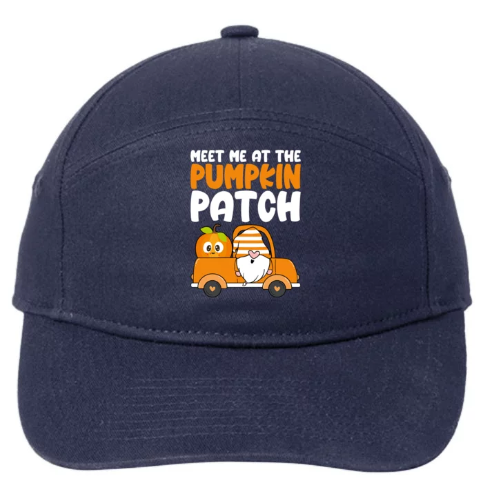 Meet Me At The Pumpkin Patch Gnome Truck Thanksgiving Gift 7-Panel Snapback Hat