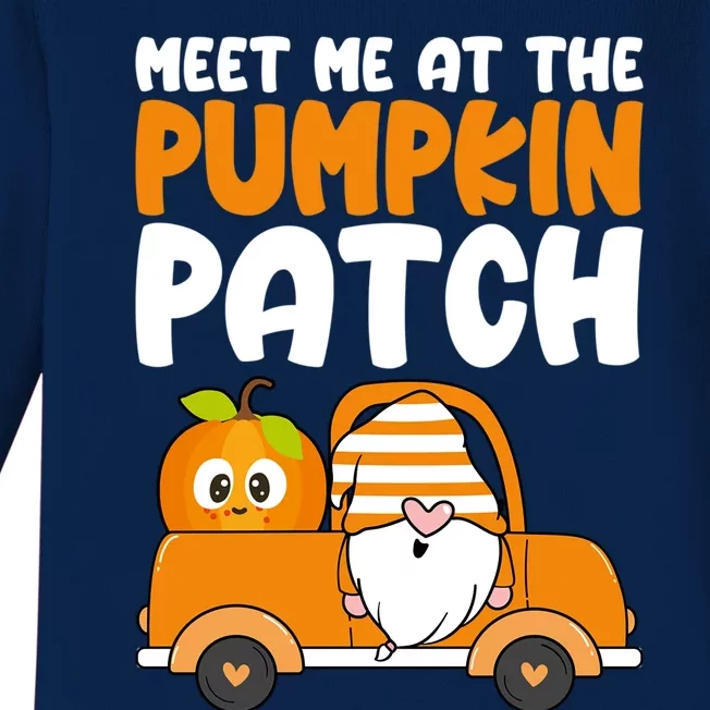 Meet Me At The Pumpkin Patch Gnome Truck Thanksgiving Gift Baby Long Sleeve Bodysuit