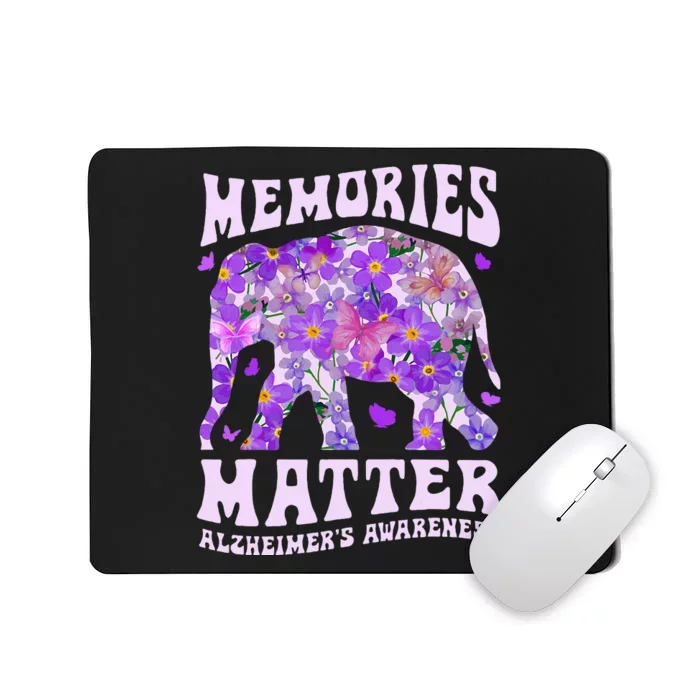 Memories Matter AlzheimerS Awareness Purple Elephant Flower Mousepad