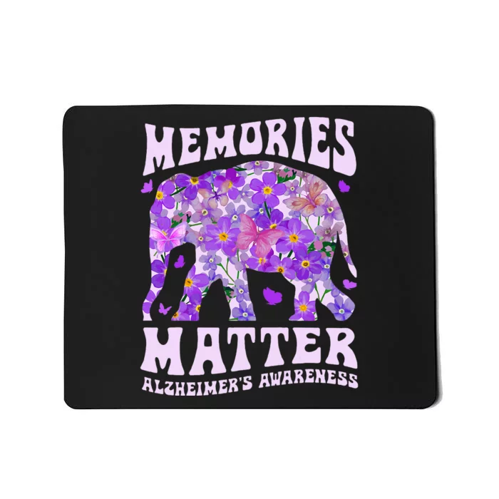 Memories Matter AlzheimerS Awareness Purple Elephant Flower Mousepad