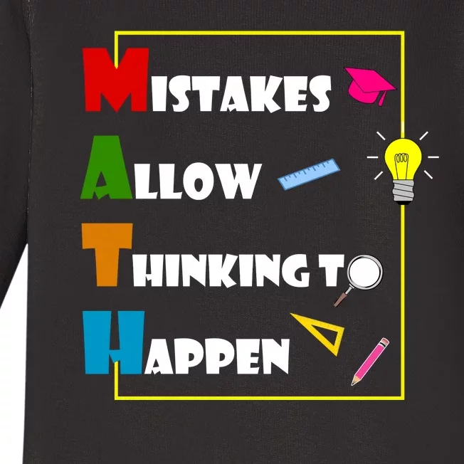 Math Mistakes Allow Thinking To Happen Baby Long Sleeve Bodysuit