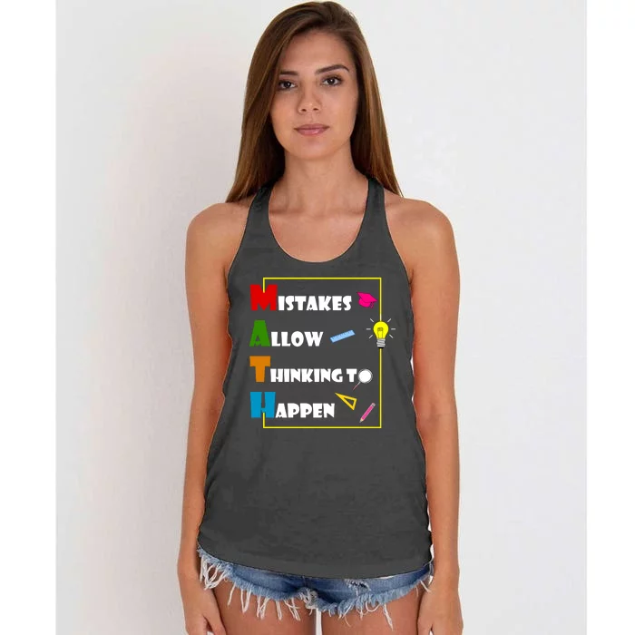 Math Mistakes Allow Thinking To Happen Women's Knotted Racerback Tank