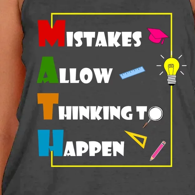 Math Mistakes Allow Thinking To Happen Women's Knotted Racerback Tank