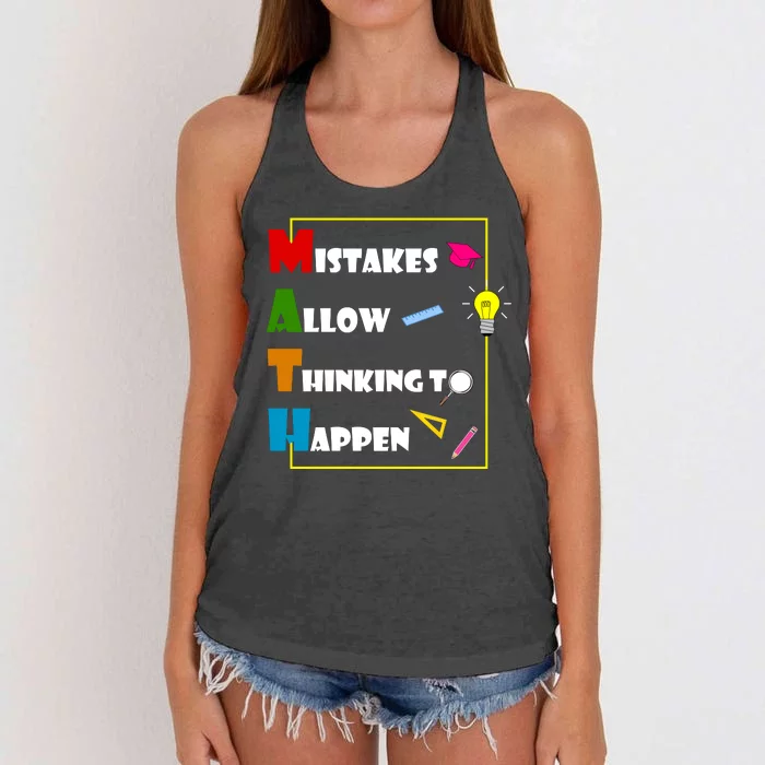 Math Mistakes Allow Thinking To Happen Women's Knotted Racerback Tank