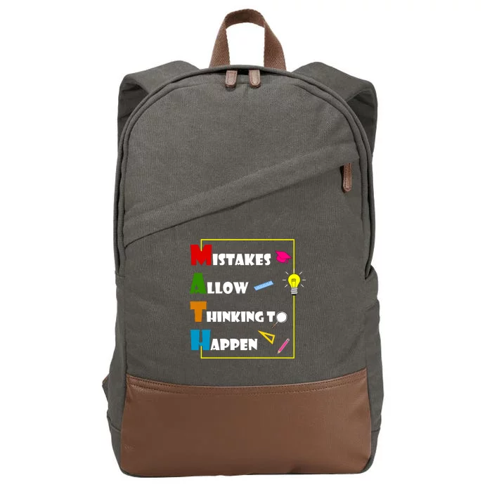 Math Mistakes Allow Thinking To Happen Cotton Canvas Backpack