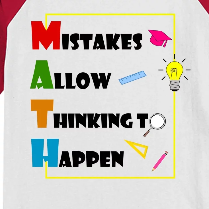 Math Mistakes Allow Thinking To Happen Kids Colorblock Raglan Jersey