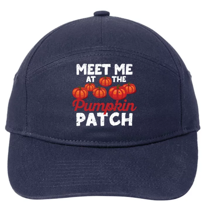 Meet Me At The Pumpkin Patch Funny Fall Thanksgiving Turkey Gift 7-Panel Snapback Hat