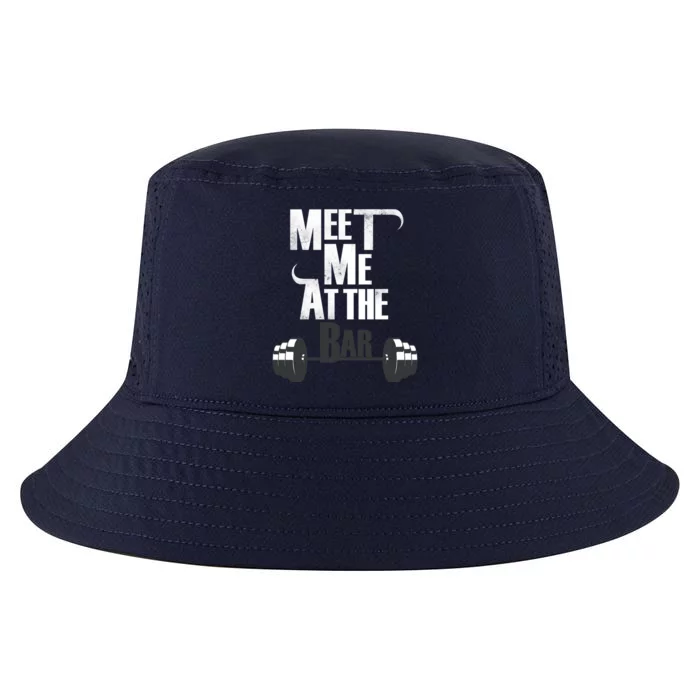 Meet Me At The Bar Funny Gym Weightlifting Joke Bro Gift Cool Comfort Performance Bucket Hat