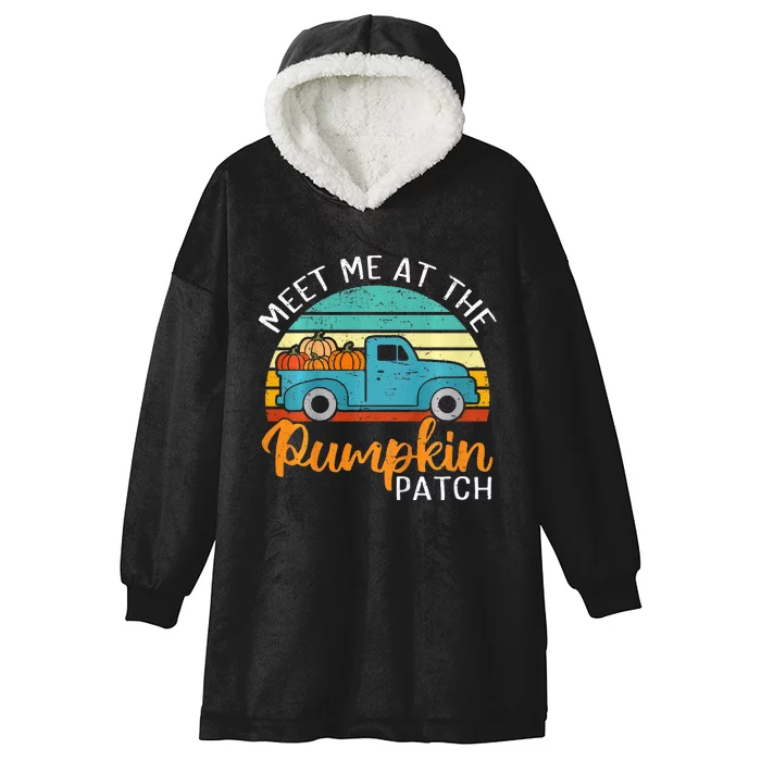 Meet Me at The Pumpkin Patch Thanksgiving Fall Hooded Wearable Blanket