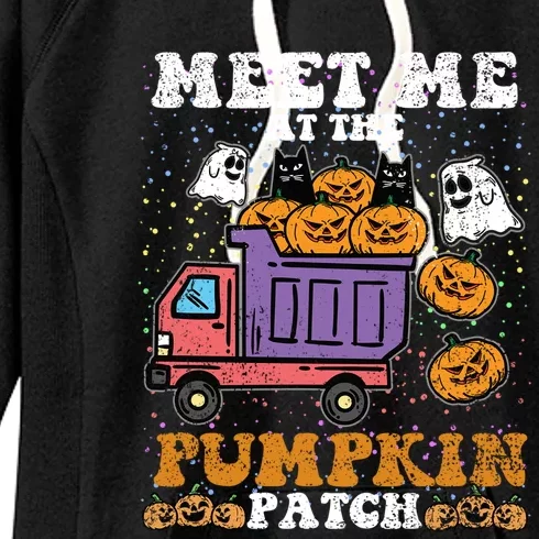 Meet Me At The Pumpkin Patch Halloween Jack O Lantern Meaningful Gift Women's Fleece Hoodie