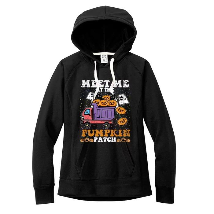 Meet Me At The Pumpkin Patch Halloween Jack O Lantern Meaningful Gift Women's Fleece Hoodie