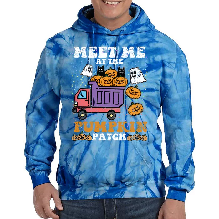 Meet Me At The Pumpkin Patch Halloween Jack O Lantern Meaningful Gift Tie Dye Hoodie