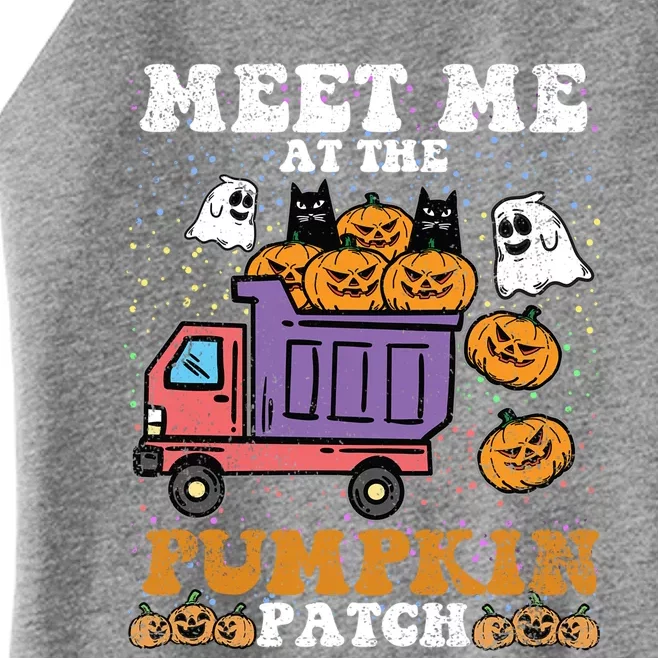 Meet Me At The Pumpkin Patch Halloween Jack O Lantern Meaningful Gift Women’s Perfect Tri Rocker Tank