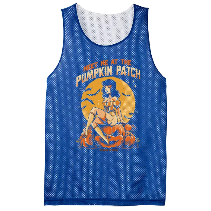 Meet Me At The Pumpkin Patch Halloween Cool Gift Mesh Reversible Basketball Jersey Tank