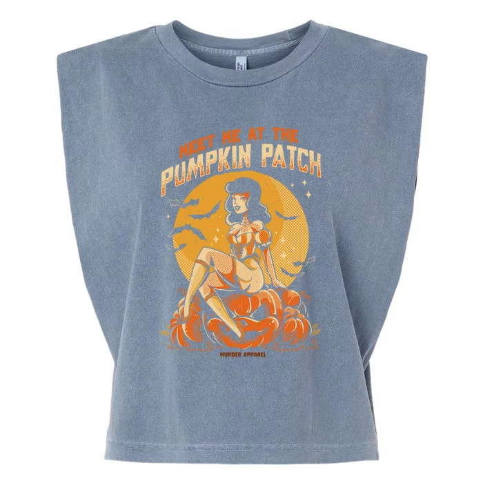 Meet Me At The Pumpkin Patch Halloween Cool Gift Garment-Dyed Women's Muscle Tee