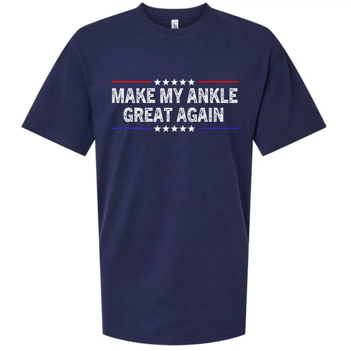 Make My Ankle Great Again Funny Surgery Injury Recovery Sueded Cloud Jersey T-Shirt