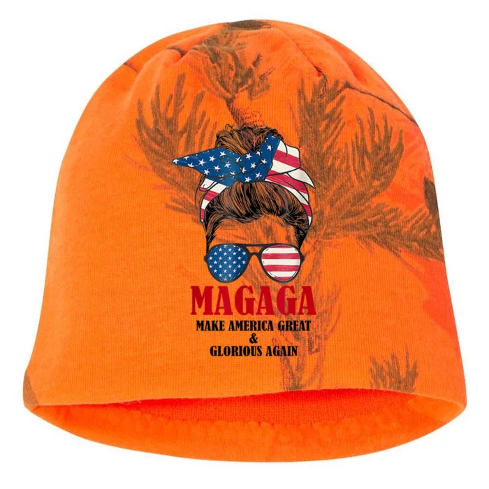 Magaga Make America Great And Glorious Again Trump 2024 Kati - Camo Knit Beanie