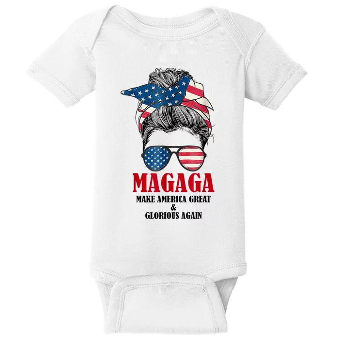 Magaga Make America Great And Glorious Again Trump 2024 Baby Bodysuit