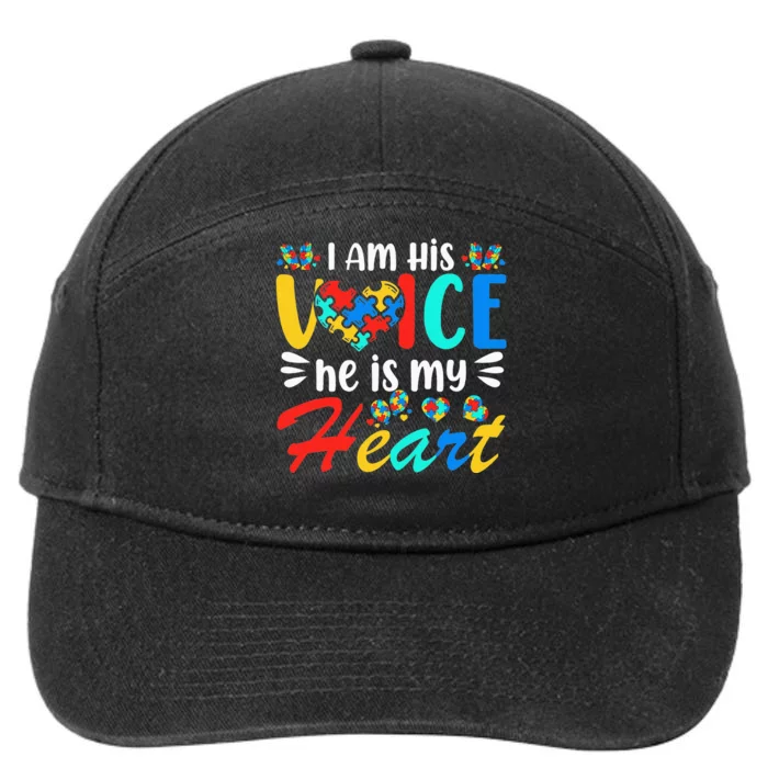 Mom Mama Autistic Autism Awareness Month 7-Panel Snapback Hat