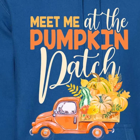 Meet Me At The Pumpkin Patch Funny Truck Pumpkins Gift Premium Hoodie